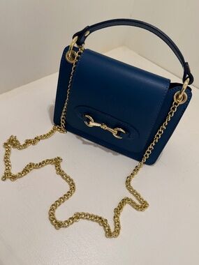 Blue mini bag - Italian leather